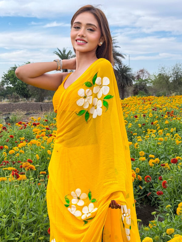 Brush Print Saree