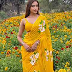 Brush Print Saree
