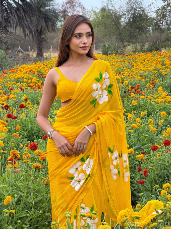 Brush Print Saree