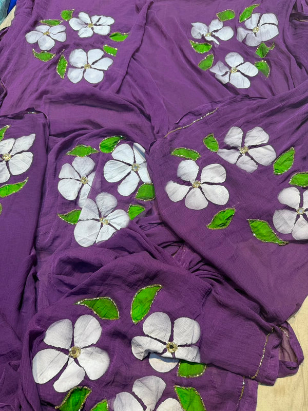 Brush Print Saree