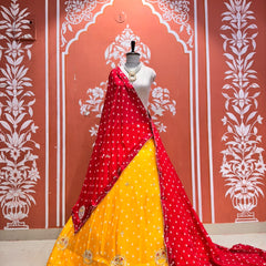Chinon Silk Bandhej Lehenga