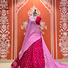 Chinon Silk Bandhej Lehenga