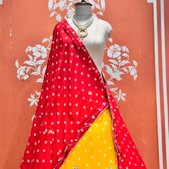 Chinon Silk Bandhej Lehenga
