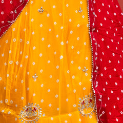 Chinon Silk Bandhej Lehenga