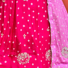 Chinon Silk Bandhej Lehenga