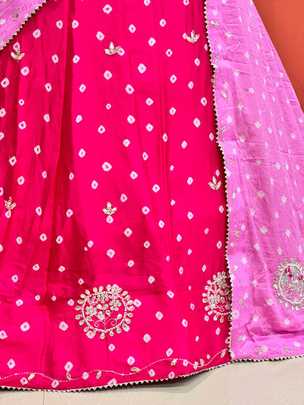 Chinon Silk Bandhej Lehenga