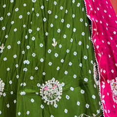 Chinon Silk Bandhej Lehenga
