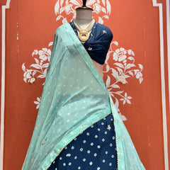 Chinon Silk Bandhej Lehenga
