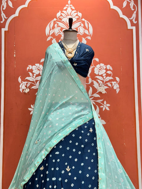 Chinon Silk Bandhej Lehenga