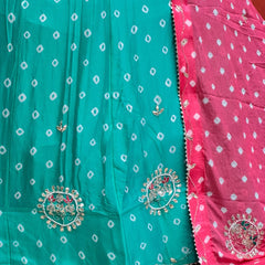 Chinon Silk Bandhej Lehenga