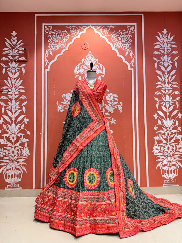 Bandhej Floral Lehenga