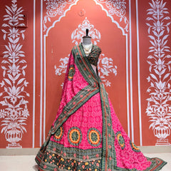 Bandhej Floral Lehenga