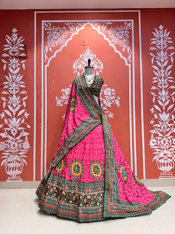 Bandhej Floral Lehenga