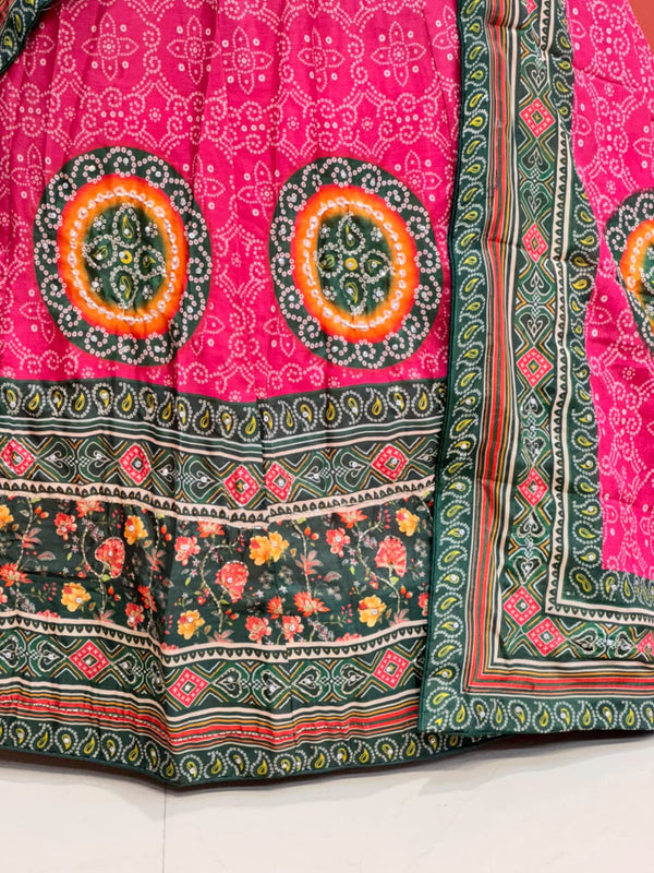 Bandhej Floral Lehenga