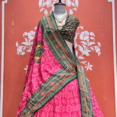 Bandhej Floral Lehenga