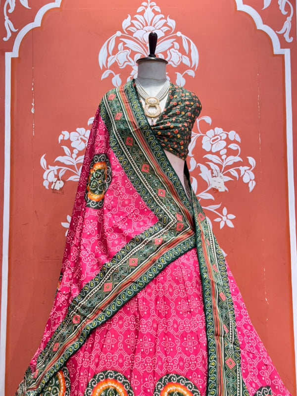 Bandhej Floral Lehenga