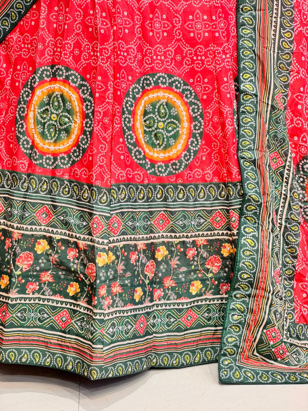 Bandhej Floral Lehenga