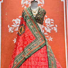 Bandhej Floral Lehenga