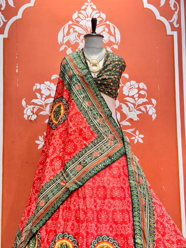 Bandhej Floral Lehenga