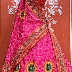 Bandhej Floral Lehenga