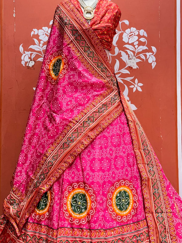 Bandhej Floral Lehenga
