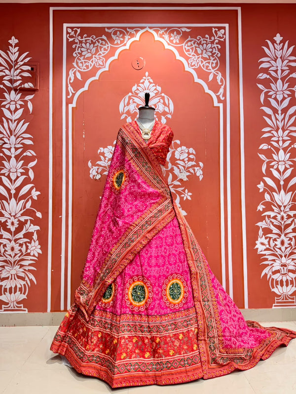 Bandhej Floral Lehenga