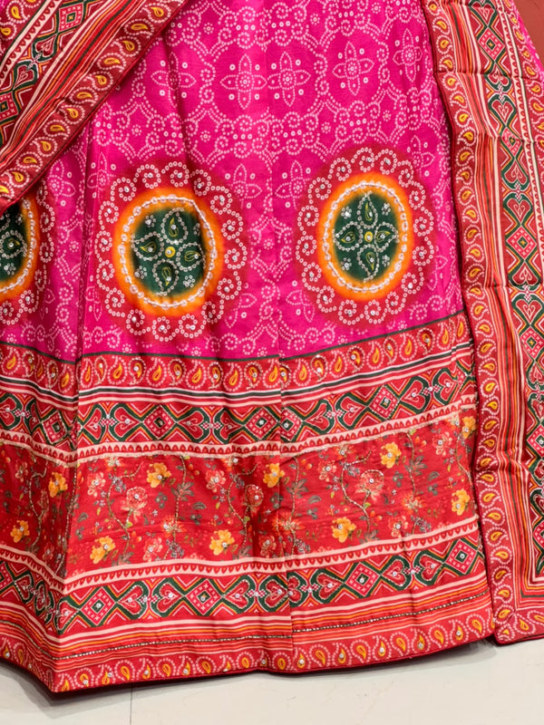 Bandhej Floral Lehenga