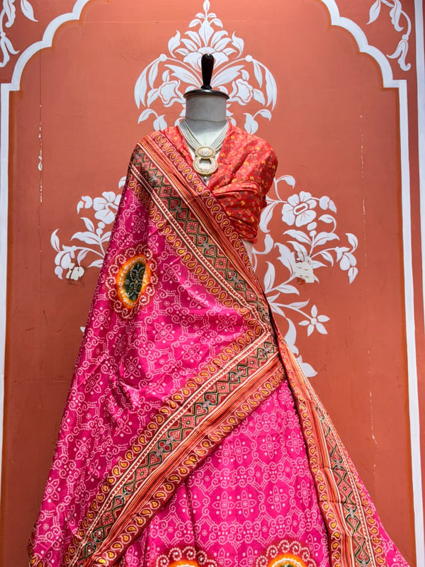 Bandhej Floral Lehenga