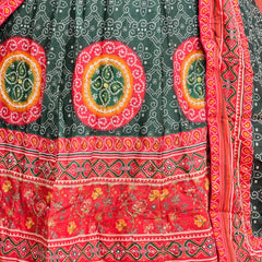 Bandhej Floral Lehenga