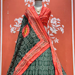 Bandhej Floral Lehenga