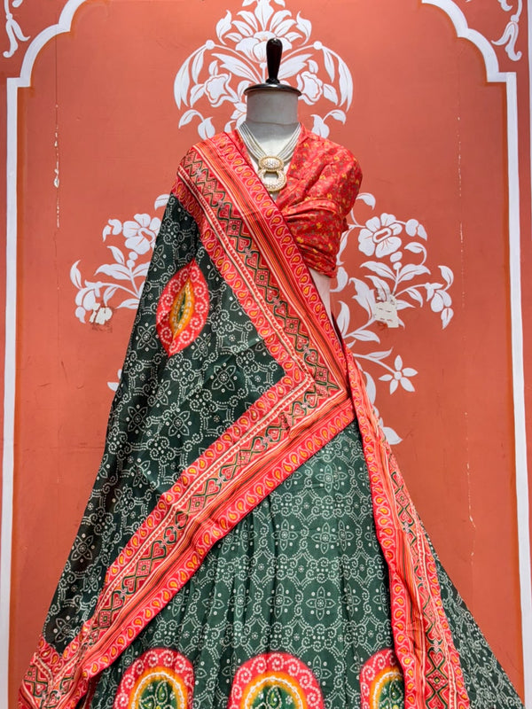 Bandhej Floral Lehenga