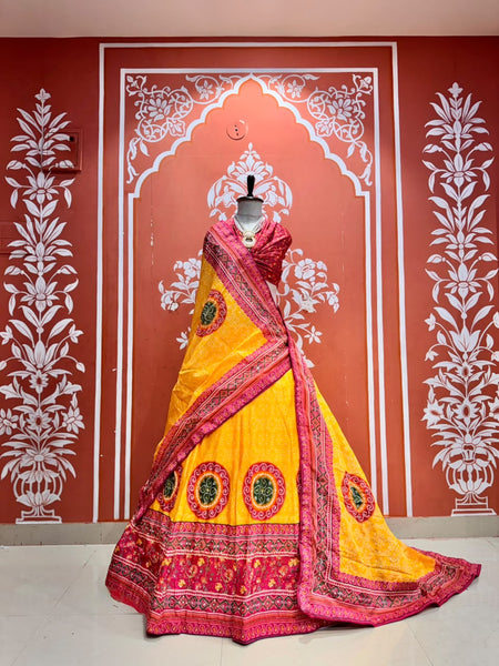 Bandhej Floral Lehenga