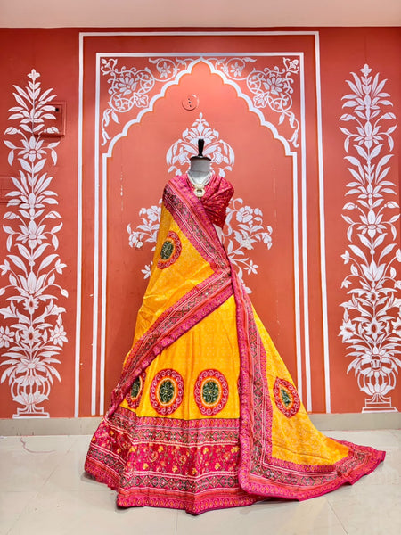 Bandhej Floral Lehenga
