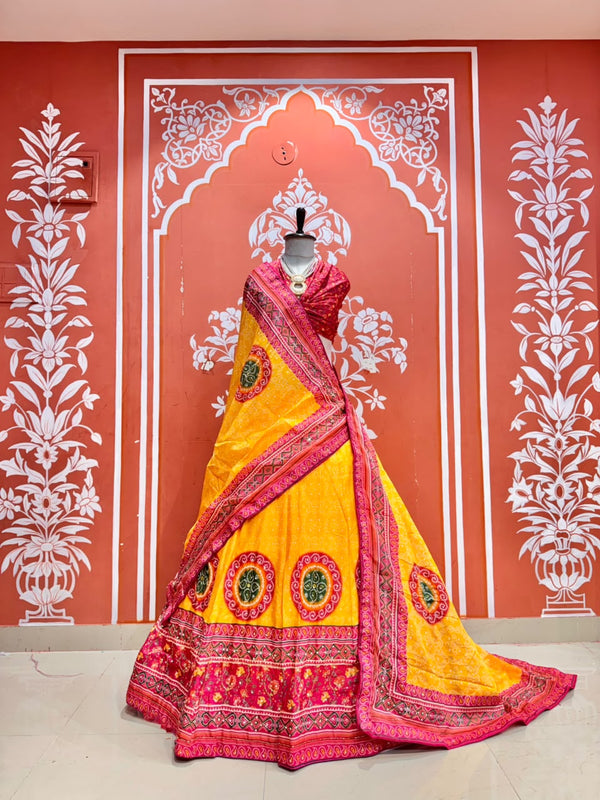 Bandhej Floral Lehenga