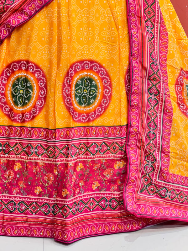 Bandhej Floral Lehenga