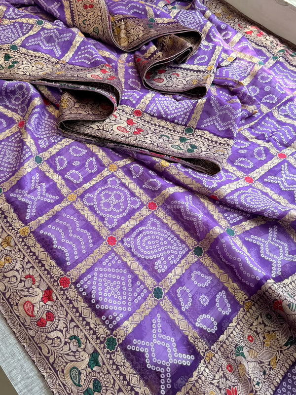 Pure Khaddi Georgette with Banarasi Weaving