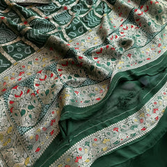 Pure Khaddi Georgette with Banarasi Weaving