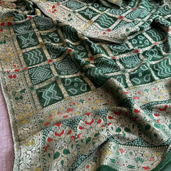 Pure Khaddi Georgette with Banarasi Weaving