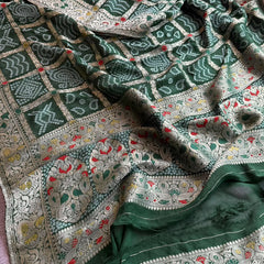 Pure Khaddi Georgette with Banarasi Weaving