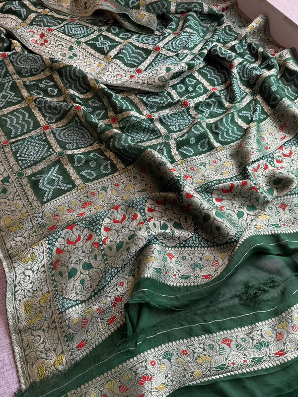 Pure Khaddi Georgette with Banarasi Weaving