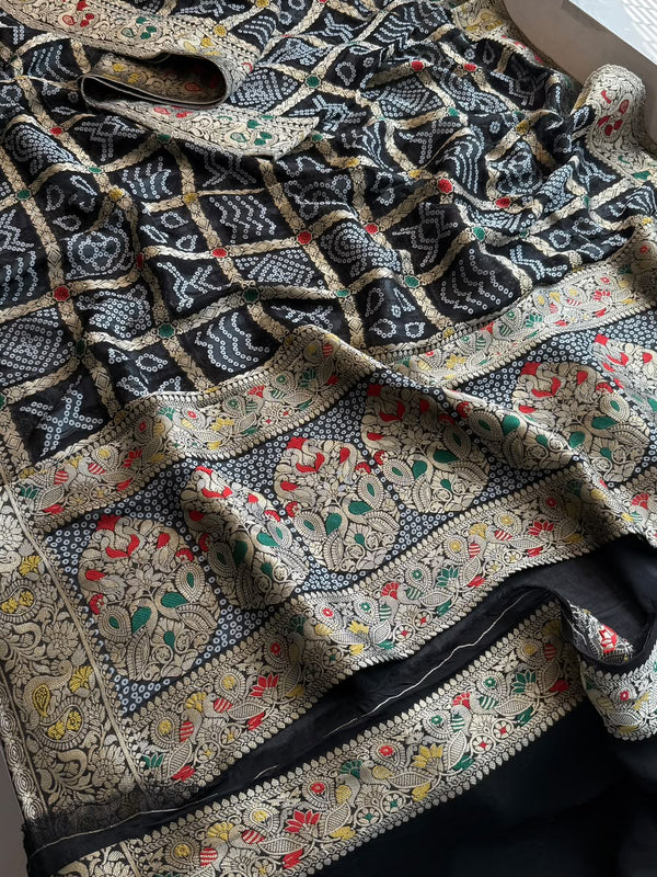 Pure Khaddi Georgette with Banarasi Weaving