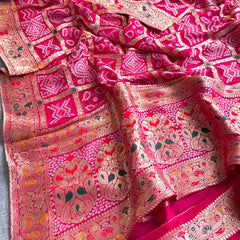 Pure Khaddi Georgette with Banarasi Weaving