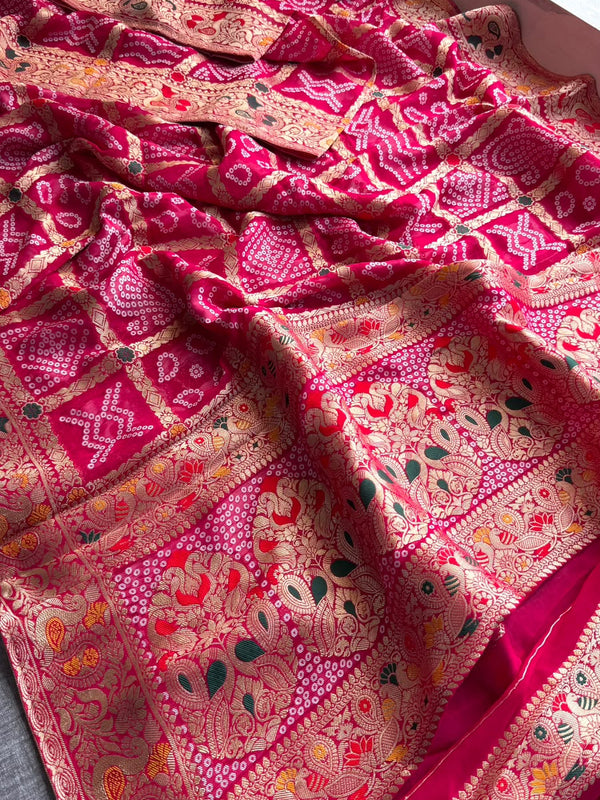 Pure Khaddi Georgette with Banarasi Weaving