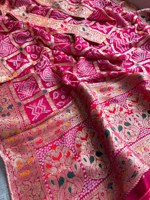 Pure Khaddi Georgette with Banarasi Weaving