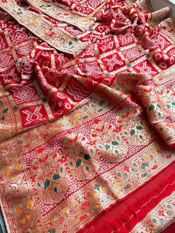 Pure Khaddi Georgette with Banarasi Weaving