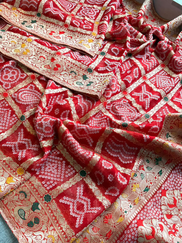 Pure Khaddi Georgette with Banarasi Weaving