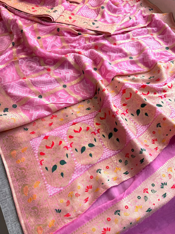 Pure Khaddi Georgette with Banarasi Weaving