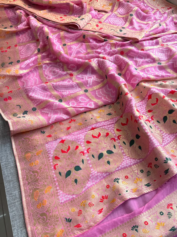 Pure Khaddi Georgette with Banarasi Weaving