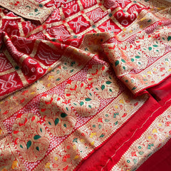 Pure Khaddi Georgette with Banarasi Weaving