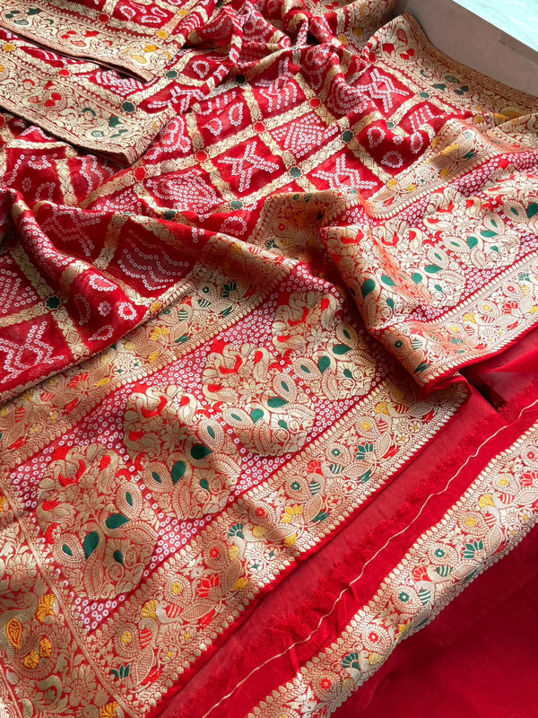 Pure Khaddi Georgette with Banarasi Weaving